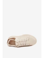 Dámské sneakersy na platformě Big Star SS274246 světle béžové