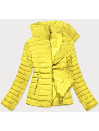 Žlutá prošívaná dámská bunda pro přechodné období (23063-3)