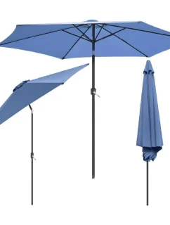 ZAHRADNÍ SLUNEČNÍK 300 CM SKLÁDACÍ TMAVĚ MODRÝ