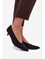 Černé semišové lodičky s kitten heel Nuretta