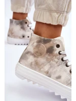 Dámské tenisky High Big Star LL274047 Bílá a zelená Dámské tenisky High Big Star LL274047 Bílá a zelená