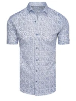 Pánská vzorovaná košile s krátkým rukávem modrá FashionStreet KX1054