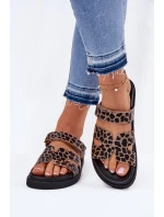 Dámské sandály na suchý zip Vinceza 17401 panterka