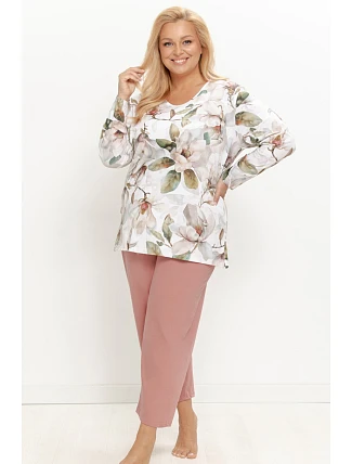 3652 DÁMSKÉ DLOUHÉ PYŽAMO DENISA 2XL–4XL 3652 DÁMSKÉ DLOUHÉ PYŽAMO DENISA 2XL–4XL