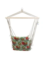 BRAZILSKÁ ZÁVĚSNÁ SEDAČKA HAMAK 100x50CM NATURE S TROPICKÝMI DŽUNGLOVÝMI PODRUČKAMI