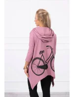 Mikina s potiskem kola tmavě růžová
