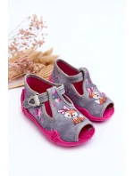 Sandałky Papcie veverky Befado 213P137 šedá-růžová Sandałky Papcie veverky Befado 213P137 šedá-růžová