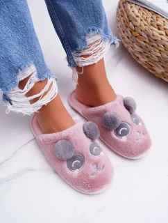 Dámské pantofle s Kožešinou Panda Tmavě Růžové Fimeo