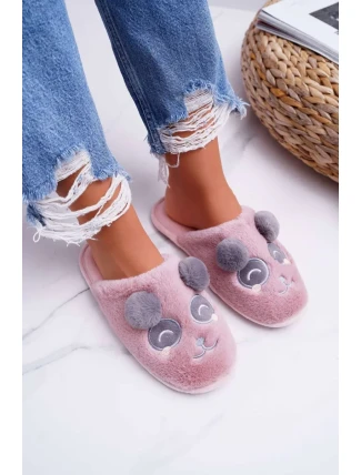 Dámské pantofle s Kožešinou Panda Tmavě Růžové Fimeo Dámské pantofle s Kožešinou Panda Tmavě Růžové Fimeo