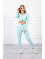 Pruhovaný top set 9353 mátový - Kesi Pruhovaný top set 9353 mátový - Kesi