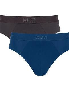 Pánské slipy SLG Base Brief C2P - BLACK - černo-tyrkysové M014 - SLOGGI
