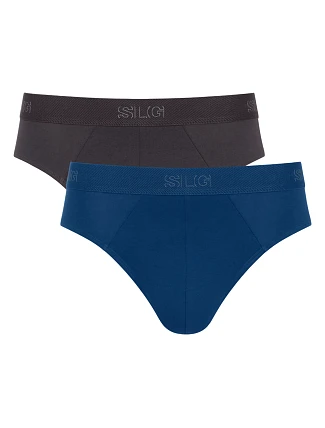 Pánské slipy SLG Base Brief C2P - BLACK - černo-tyrkysové M014 - SLOGGI