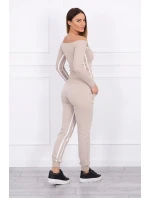 Sada s dvojitými pruhy béžová+bílá Sada s dvojitými pruhy béžová+bílá