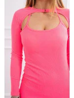 Pruhované vypasované šaty růžové neonové Pruhované vypasované šaty růžové neonové