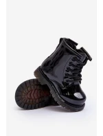 Dětské Boty Lakovane Se Zipem Černá Tibbie