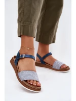 Dámské Sandály S Pletením Na Pásku Modré Inblu GS000050