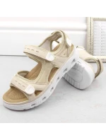 Pohodlné sandály na suchý zip Rieker W RKR691 beige