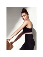 CASALL Bezešvý sportovní top s grafickým žebrováním Black