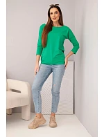 Dámská halenka s lodičkovým výstřihem zelená Dámská halenka s lodičkovým výstřihem zelená