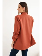 Elegantní blejzr s klopami hnědá Elegantní blejzr s klopami hnědá