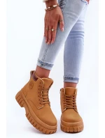 Dámské kožené zateplené trapery hnědé Poles Dámské kožené zateplené trapery hnědé Poles