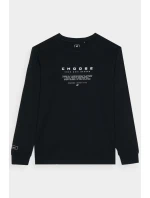 Tričko S Dlouhým Rukávem Pro Chlapce S Potiskem Regular 4F 4FJWAW24TLONM294-20S Černé Tričko S Dlouhým Rukávem Pro Chlapce S Potiskem Regular 4F 4FJWAW24TLONM294-20S Černé