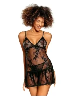 Dámský komplet košilka + tanga  Anastazja Černá - DKaren