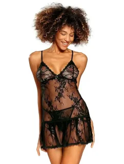 Dámský komplet košilka + tanga  Anastazja Černá - DKaren