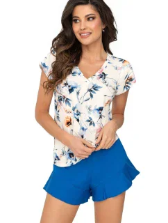 Pyžamo Donna Astrid 1/2 cr/r Cobalt S-2XL