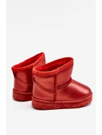 Dětské sněhule s kožešinou Červené Scooby