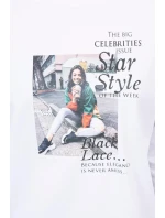 Halenka s potiskem Star Style bílá Halenka s potiskem Star Style bílá
