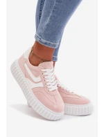 Dámské tenisky na platformě z eko semiše Růžové Cadrina