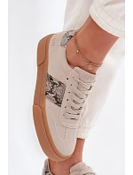 Dámské tenisky s vložkami z hadí kůže Big Star TT274299 šedé