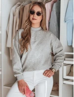 Dámská oversize mikina s nášivkou LOVASON šedá FashionStreet BY1419