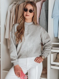 Dámská oversize mikina s nášivkou LOVASON šedá FashionStreet BY1419