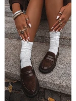 Dámské mokasiny z eko kůže čokoládové Cailen