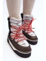 Dámské sněhule se silnou podrážkou, Vegan D.Franklin Stříbrný