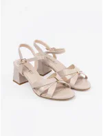 Trendy dámské hnědé sandály na širokém podpatku Trendy dámské hnědé sandály na širokém podpatku