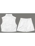Bílý letní komplet - vesta a krátké šortky (72018)