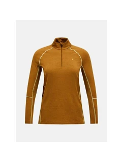 Termotriko PEAK PERFORMANCE Magic Half Zip Wool-blend Baselayer Women, hnědé