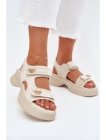 Dámské sandály se zlatými detaily béžové Luvira