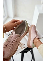 Dámské tenisky z přírodního semiše na platformě Vinceza 79597 růžové