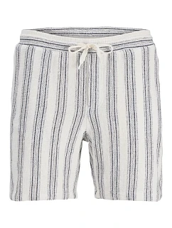 Jack&Jones pánské šortky JPSTJAIDEN COBA STRIPE JOG SHORTS REG SN 12274413 CLOUD DANCER/STRIPES
