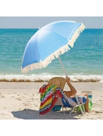 PLÁŽOVÝ A ZAHRADNÍ SLUNEČNÍK SE STŘAPCI 174 CM MODRÝ