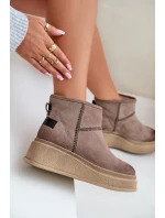 Kožené Semišové Sněhule Na Platformě A Klínu Hnědé Maciejka 06769-02 Tmavě hnědé Kožené Semišové Sněhule Na Platformě A Klínu Hnědé Maciejka 06769-02 Tmavě hnědé