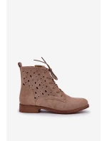 Šněrovací Boty S Děrovaným Vzorem S.Barski HY51-136 Béžové Šněrovací Boty S Děrovaným Vzorem S.Barski HY51-136 Béžové