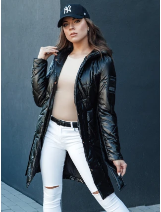 Dámská prošívaná dlouhá bunda s kapucí PAUL černá FashionStreet TY4415 Dámská prošívaná dlouhá bunda s kapucí PAUL černá FashionStreet TY4415