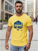 Pánské bavlněné tričko s potiskem EXPAND žluté FashionStreet NX5004R