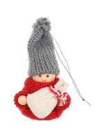 DEKORATIVNÍ PANENKA S TAŠKOU ČERVENÁ DÍVKA 7,5 CM