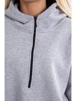 Zateplená mikina s bočními rozparky šedá Zateplená mikina s bočními rozparky šedá